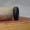 (In-Stock) Weathered Wild Turkey Whiskey Barrel w/Centered White Gold - Size 10.75/8 mm Wide