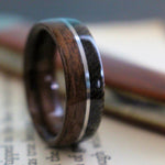 Rings - Springfield 1903 Rifle Stock Wood Wedding Ring With Wool And Silver