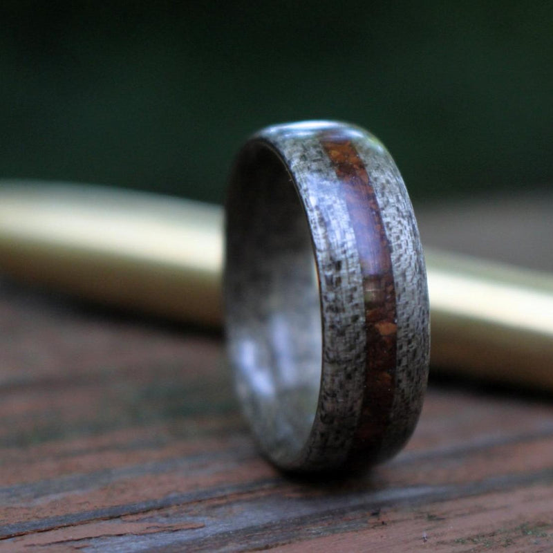 Rings - Weathered Maple Wood Wedding Ring With 1950s Coffee Inlay